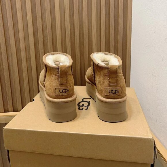 UGG Womens classic ultra mini platform boots Chestnut - Picture 5 of 8